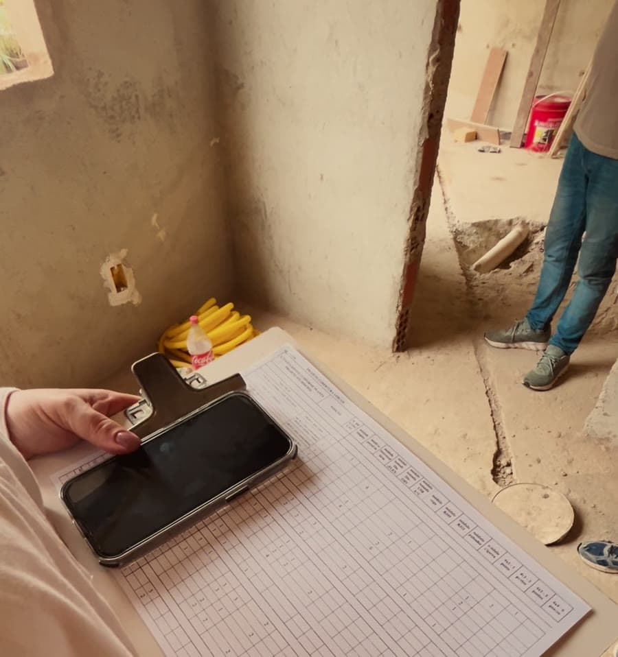 Planilha de material identificado por ambiente na obra